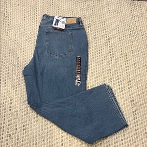 Seven7 Women's High Rise Fitted Waist Loose Fit 5 Pocket Straight Jean 22W